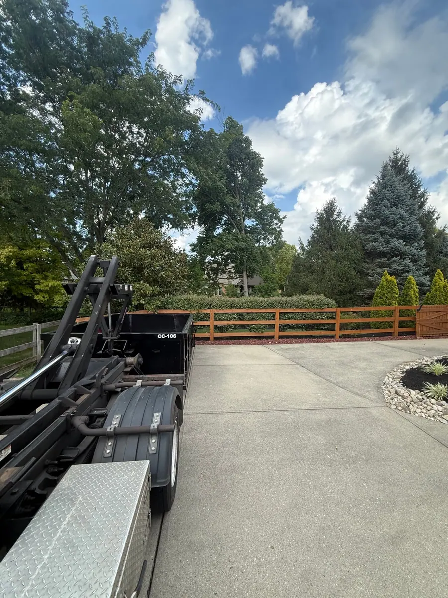 Clutter Cleanout 10 yard dumpster CC-106 delivered to a residential driveway in West Chester, OH