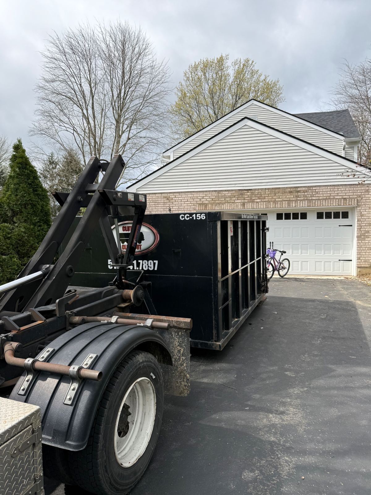 Clutter Cleanout dumpster delivery for home renovation in Amelia OH