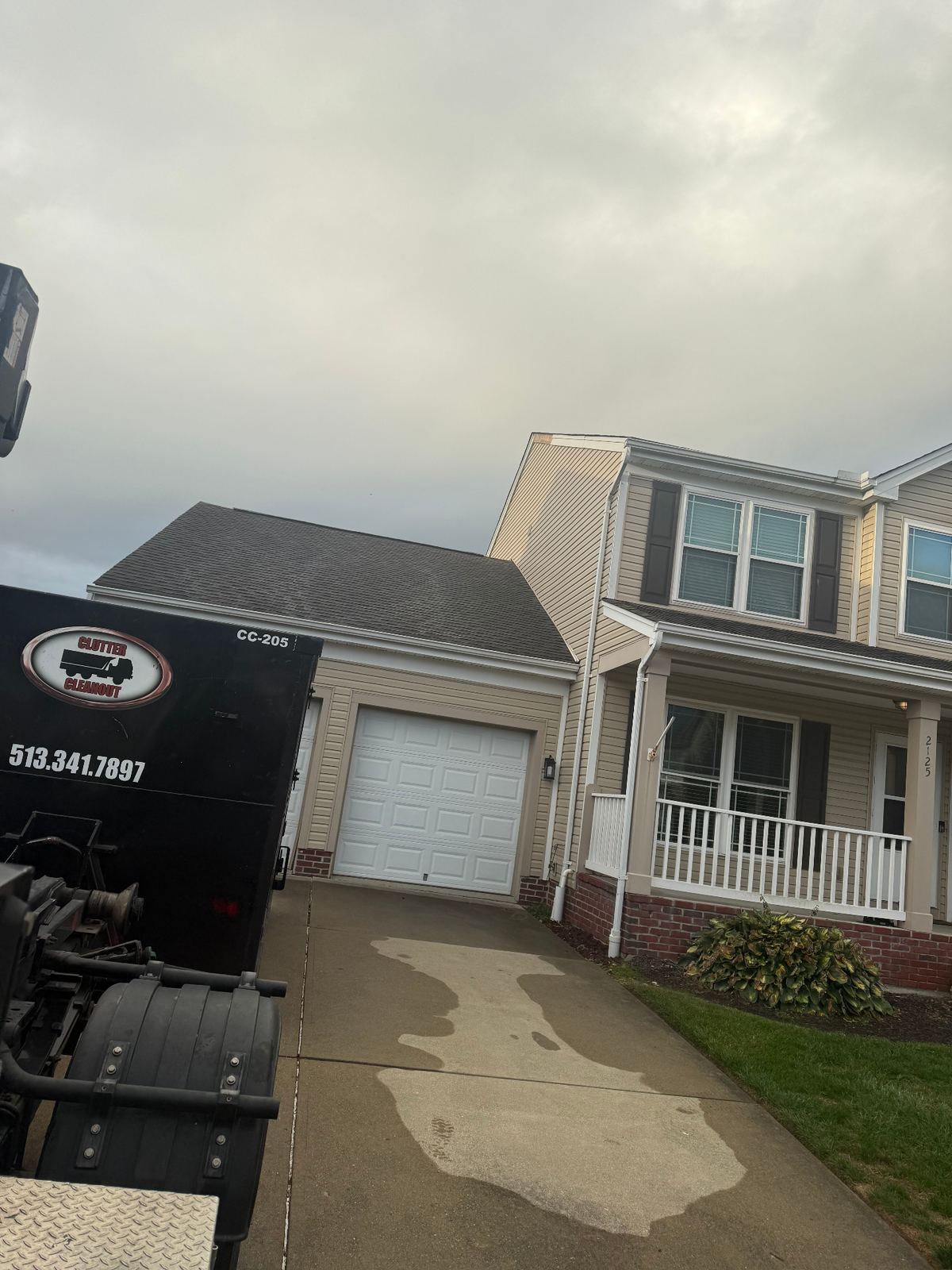Clutter Cleanout dumpster rental delivered to Hebron KY home for cleanout project